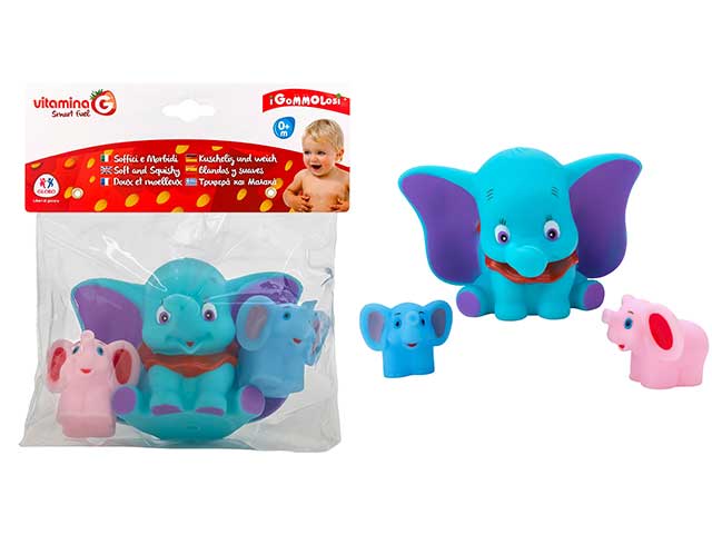Gommolosi famiglia elefanti 3 pezzi 05396