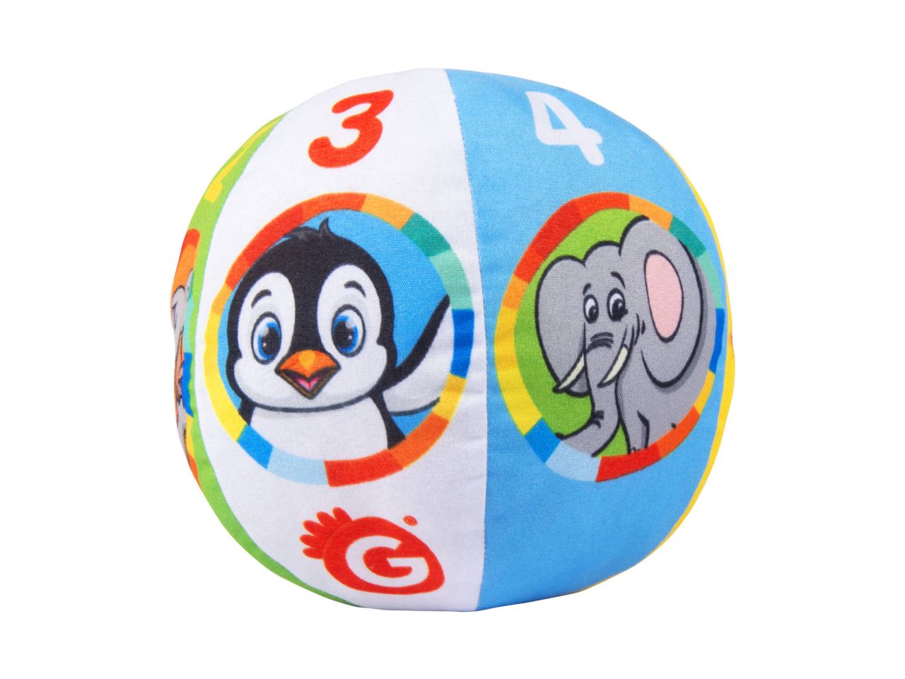 Palla soffice animali con sonaglio d.13cm
