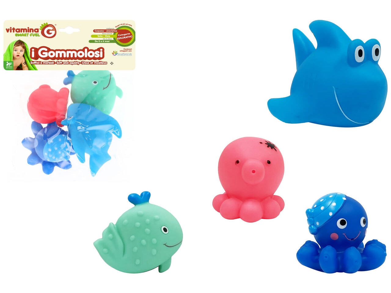 Vitamina g gommolosi animali marini 4 pezzi 2 assortimenti