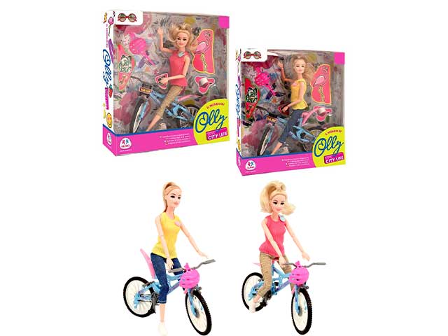 Fashion doll snodata c/bicicletta 39590