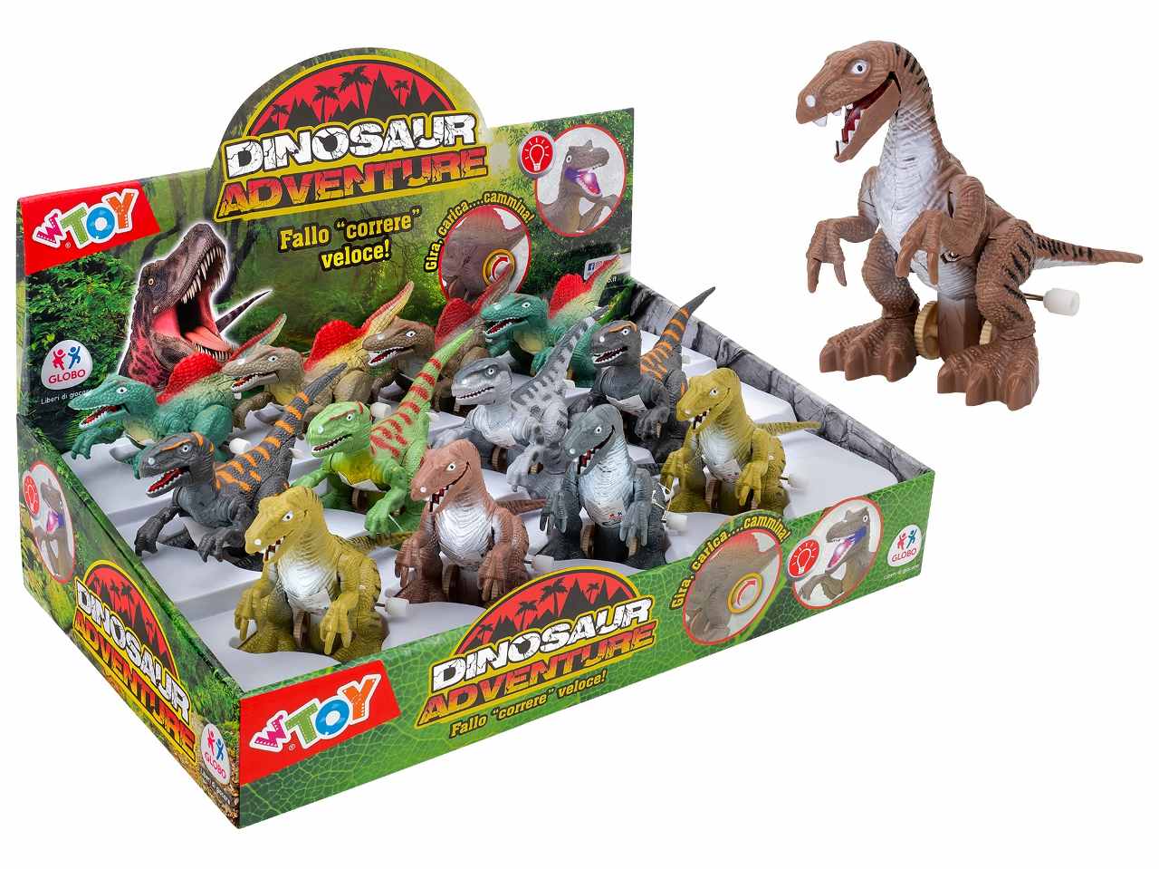 W toy dino a molla b/o c/luce 39612