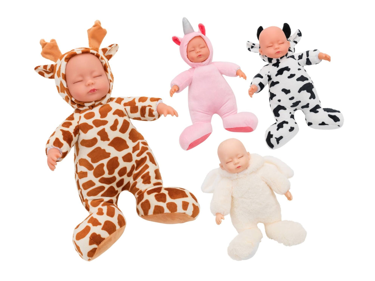 Bimbo bambolotto con tutina animale 35cm try me - disponibile in 4 assortimenti