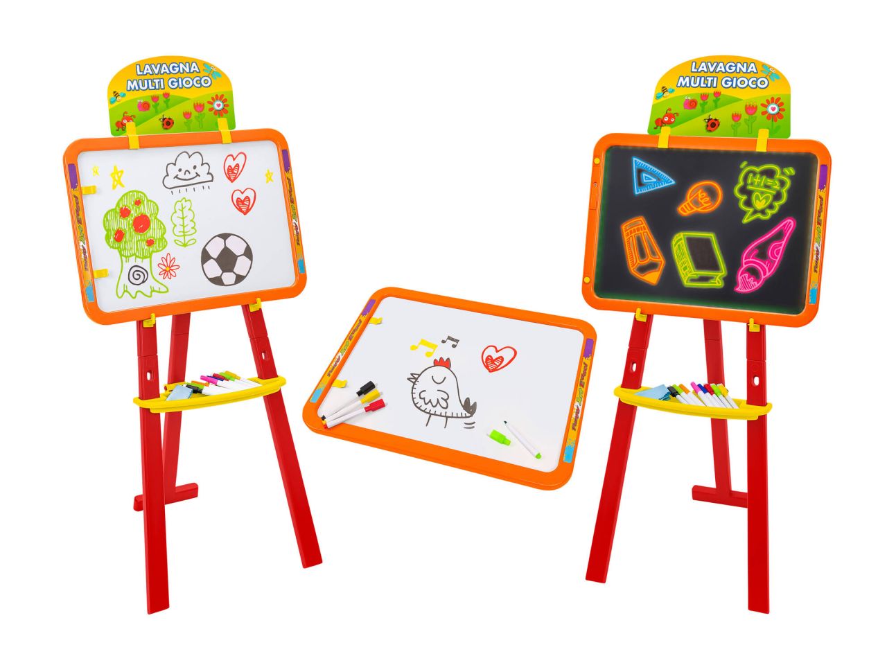 Lavagna multifunzione 1mt con led e accessori