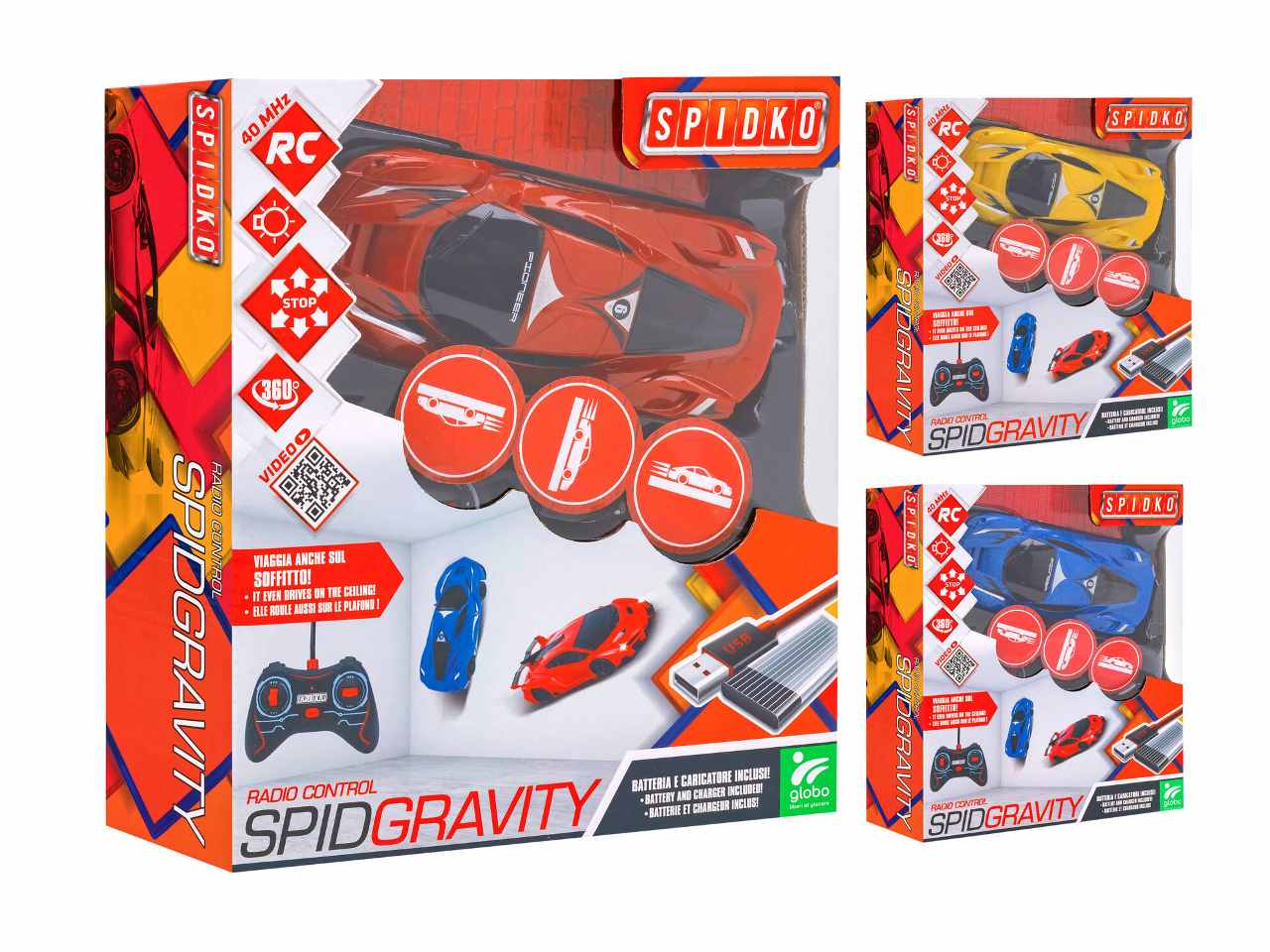 Auto con radiocomando spidgravity 40mhz con pacco batterie in tre colori assortiti