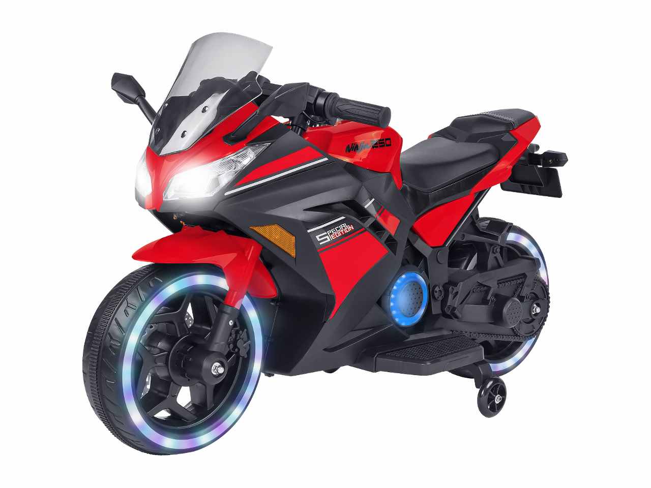 Moto elet.rosso b/o c/led 12v 40694