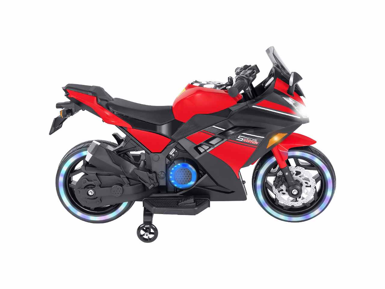 Moto elet.rosso b/o c/led 12v 40694