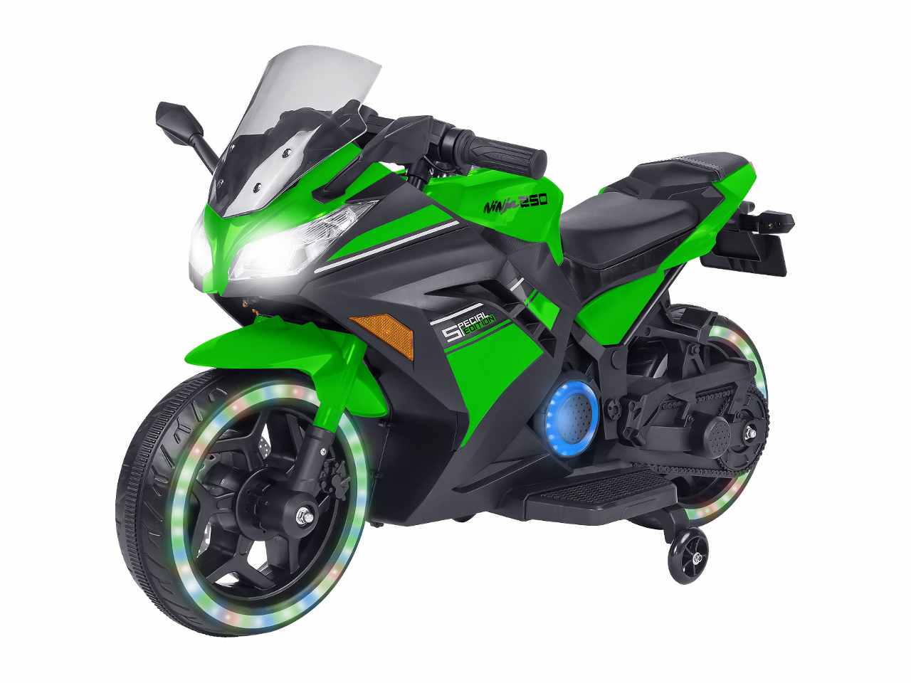 Moto elet.verde b/o c/led 12v 40696 $