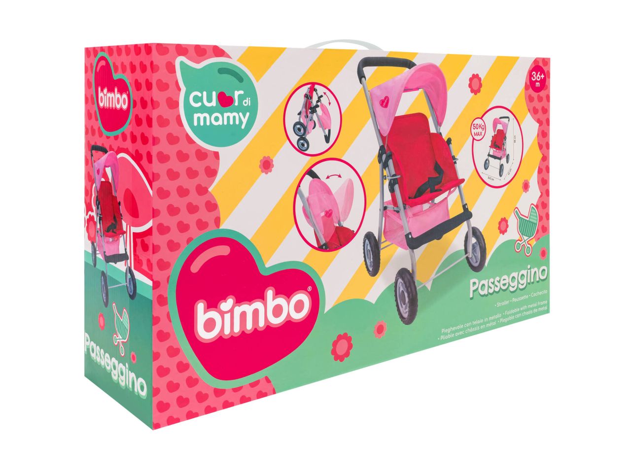 Bimbo passeggino in metallo 34,5x58x42cm con parasole