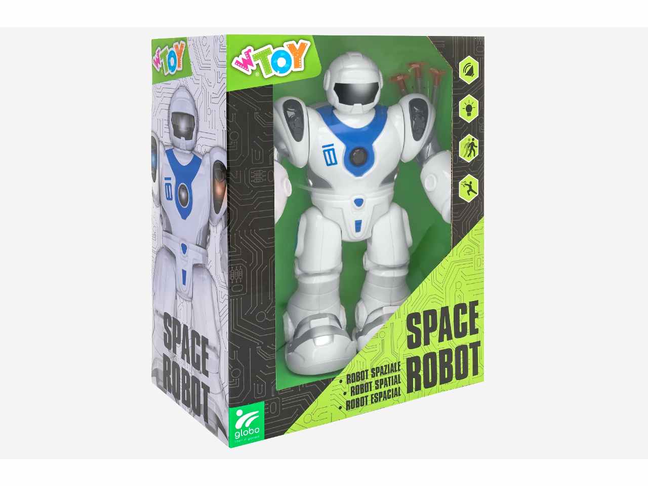 W toys robot cammin.c/luci/suoni/proiettili 40764
