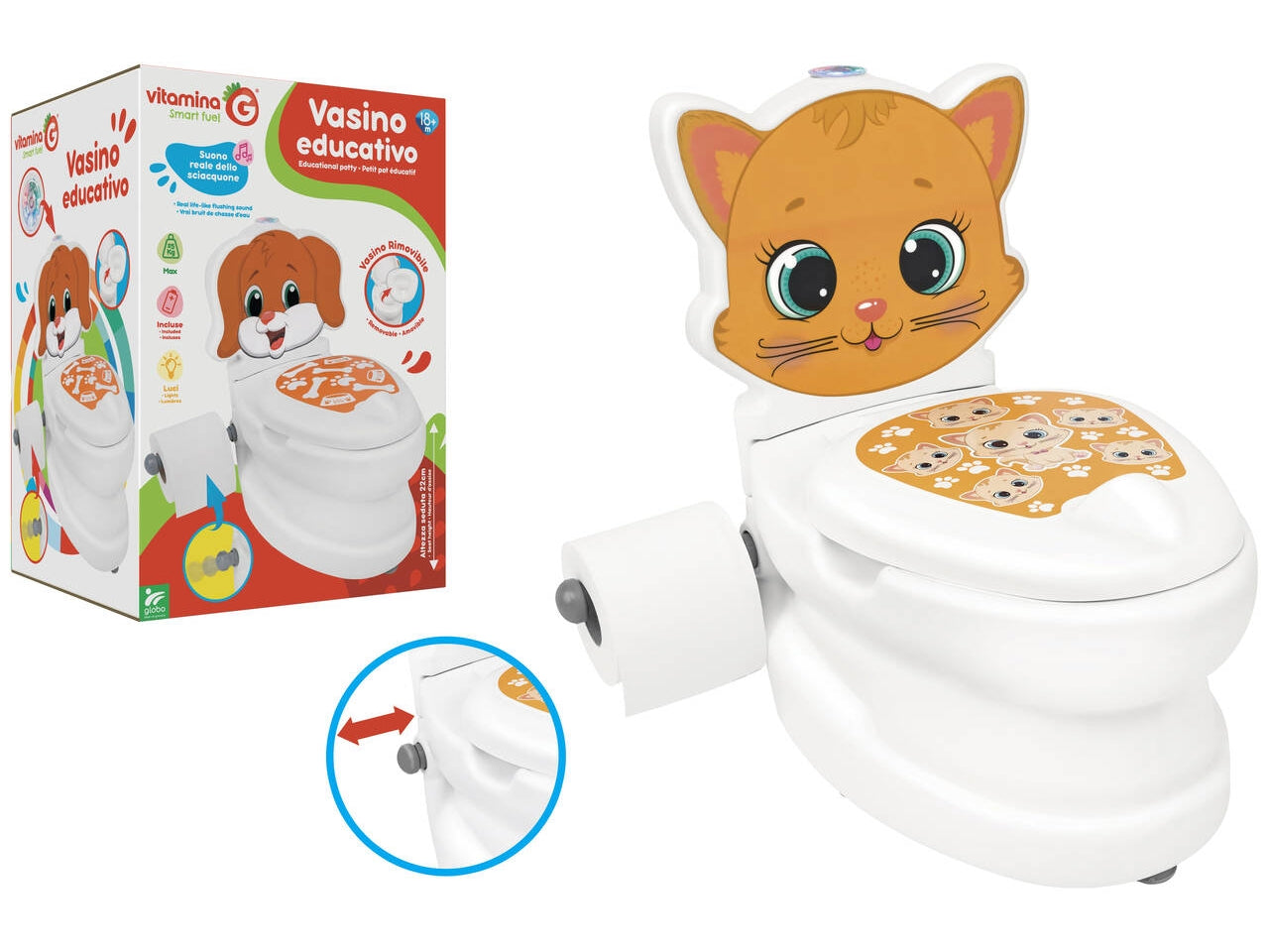 Vasino con funzionamento a batteria animale 27x41x45cm in 2 assortimenti