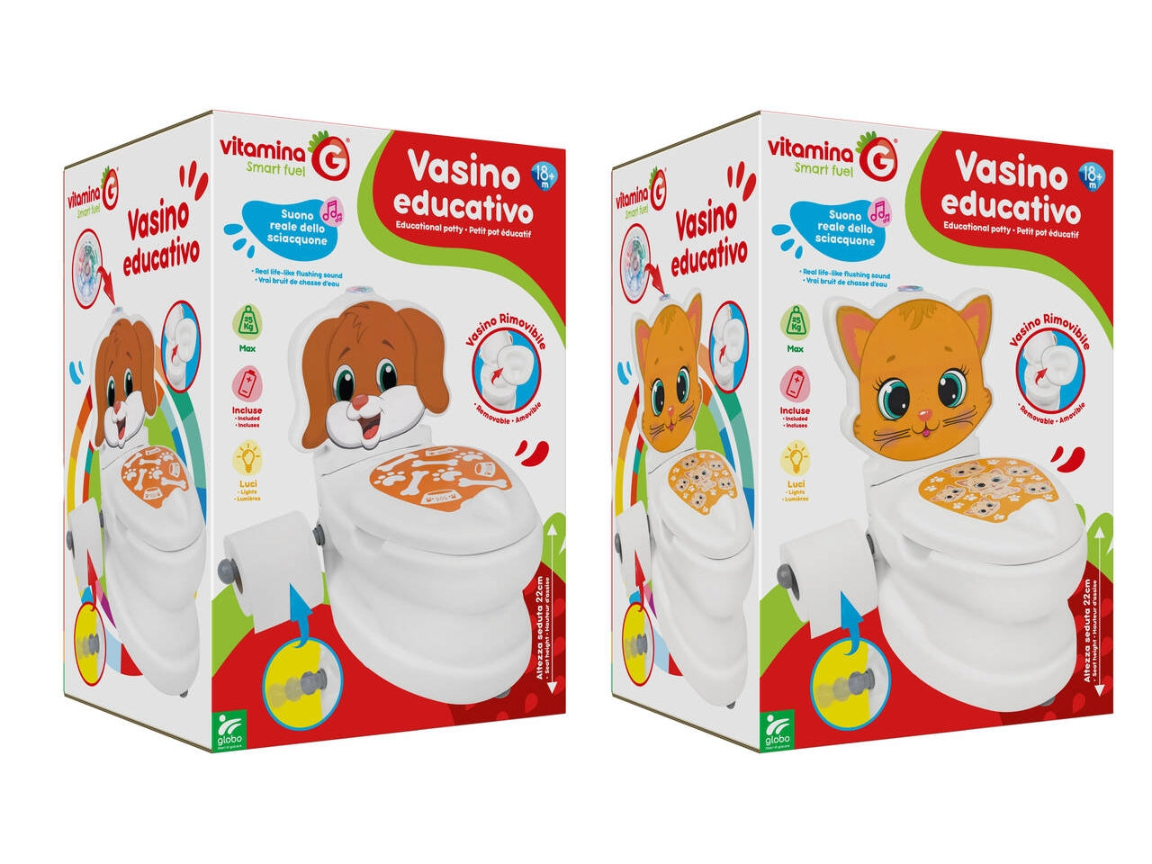 Vasino con funzionamento a batteria animale 27x41x45cm in 2 assortimenti