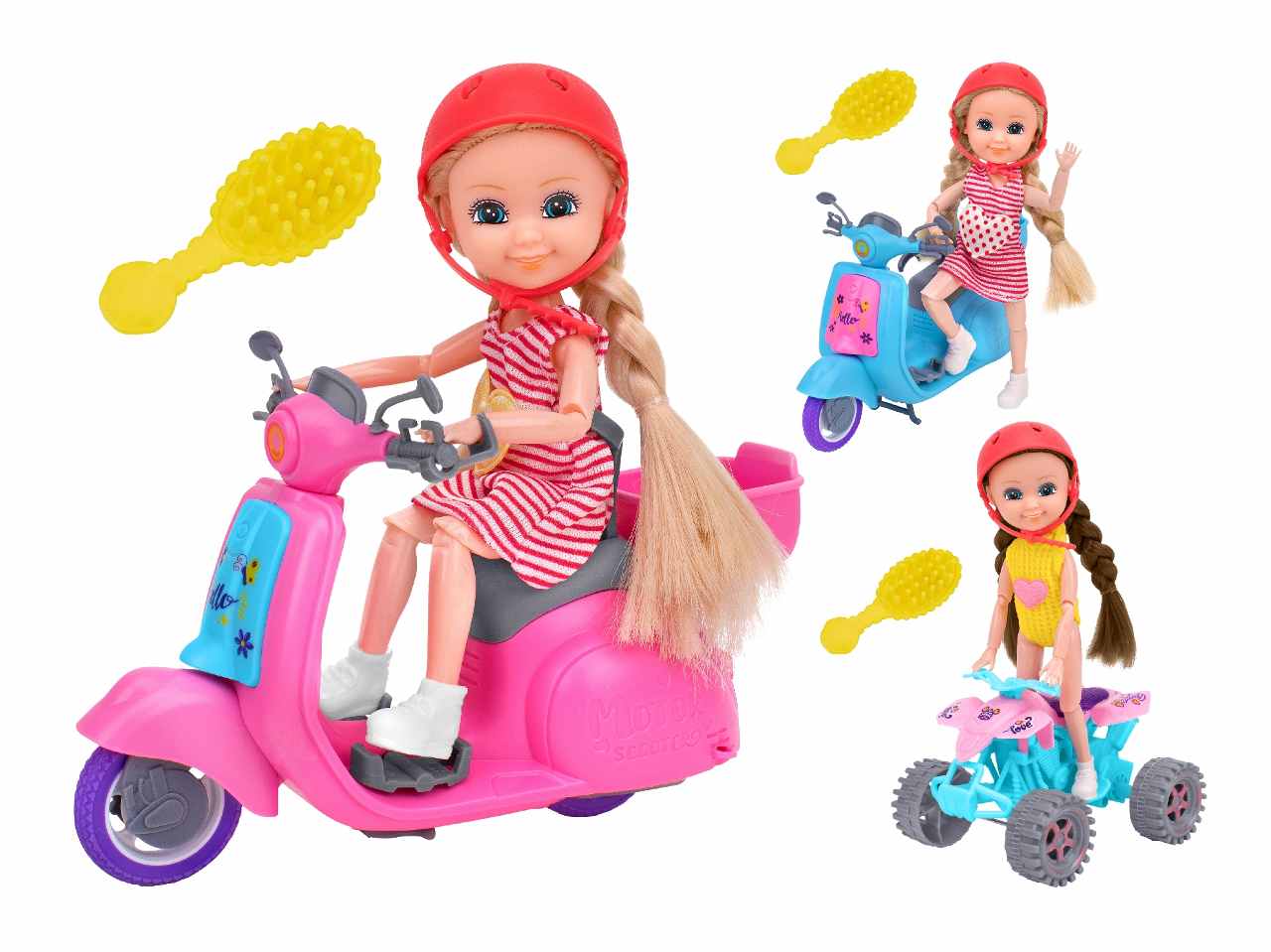 W toy bambolina c/scooter/quad 41093