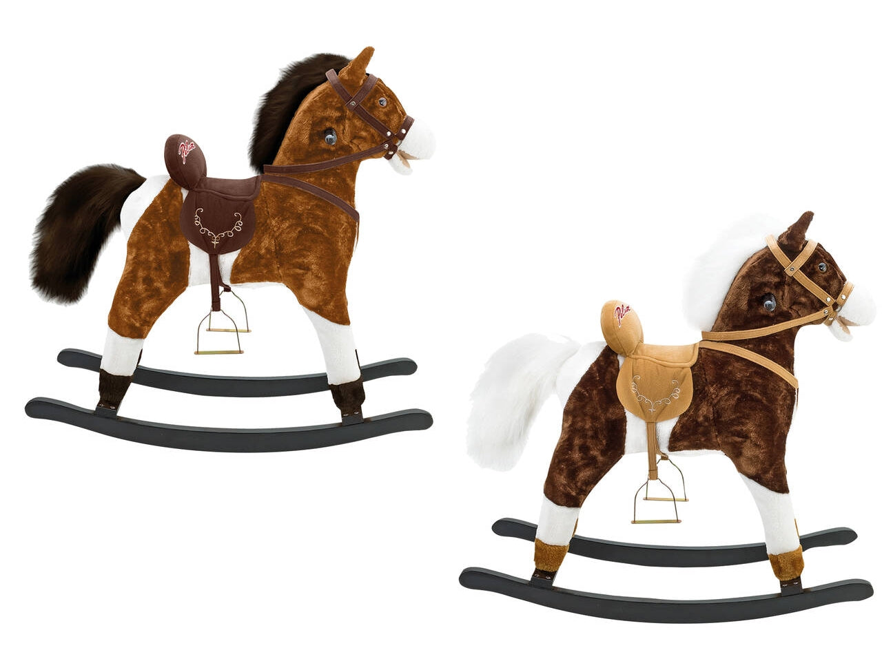 Cavallo a dondolo peluche 2 colori assortiti