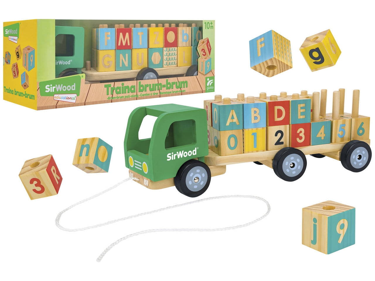 Camion trainabile con cubi e lettere ad incastro