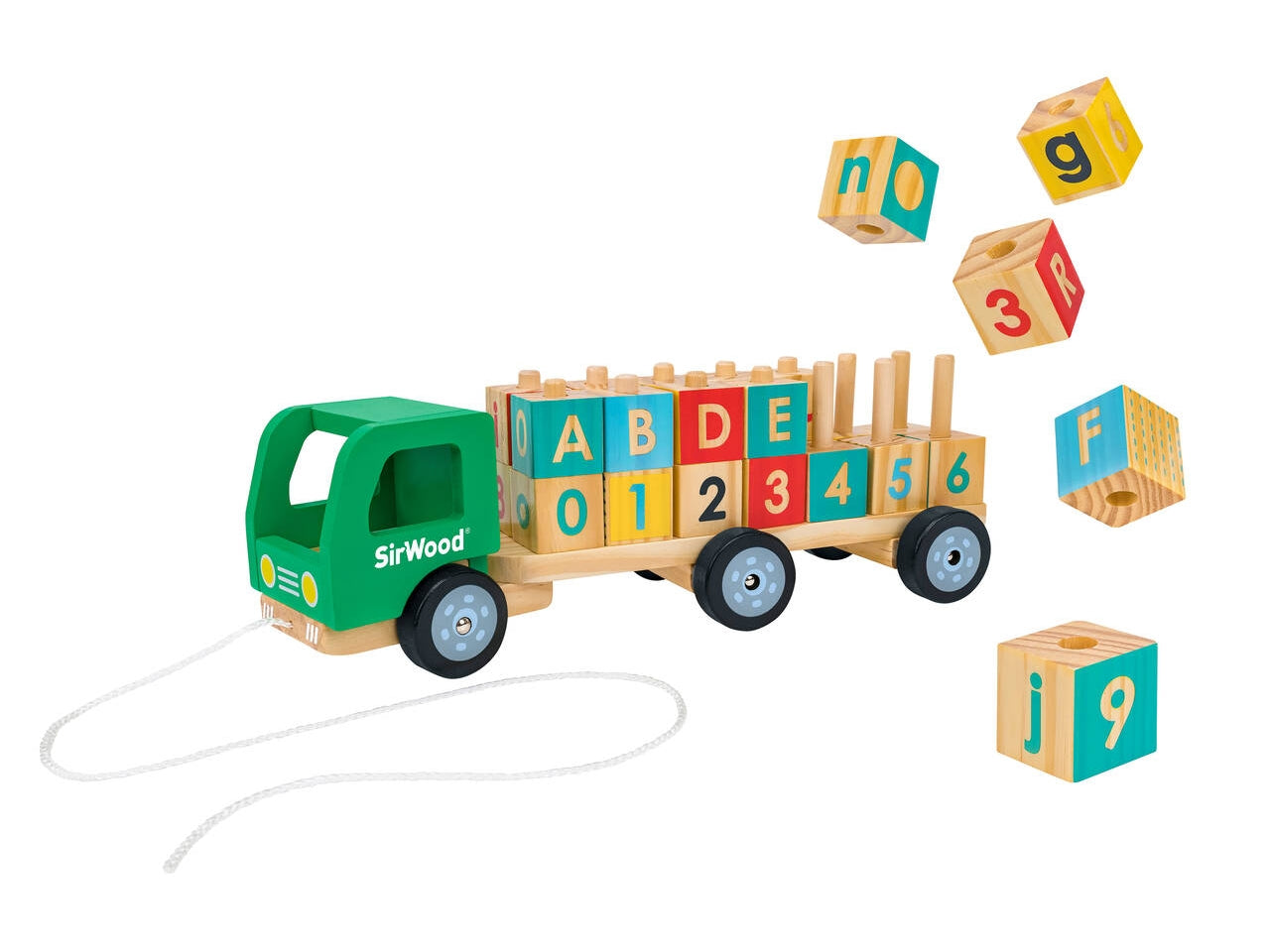 Camion trainabile con cubi e lettere ad incastro