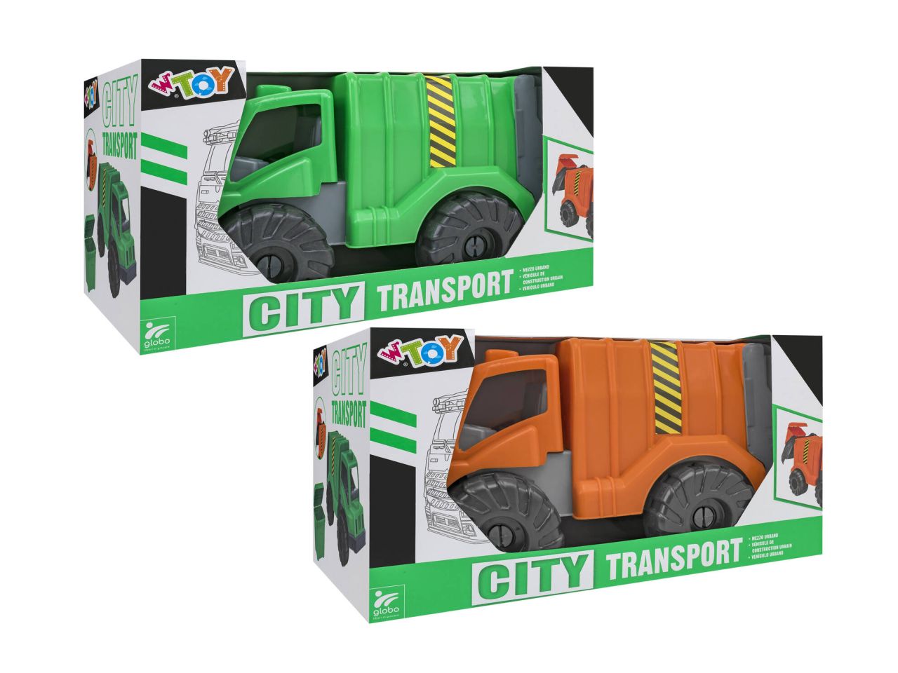 Camion della spazzatura in plastica 40cm in 2 colori assortiti