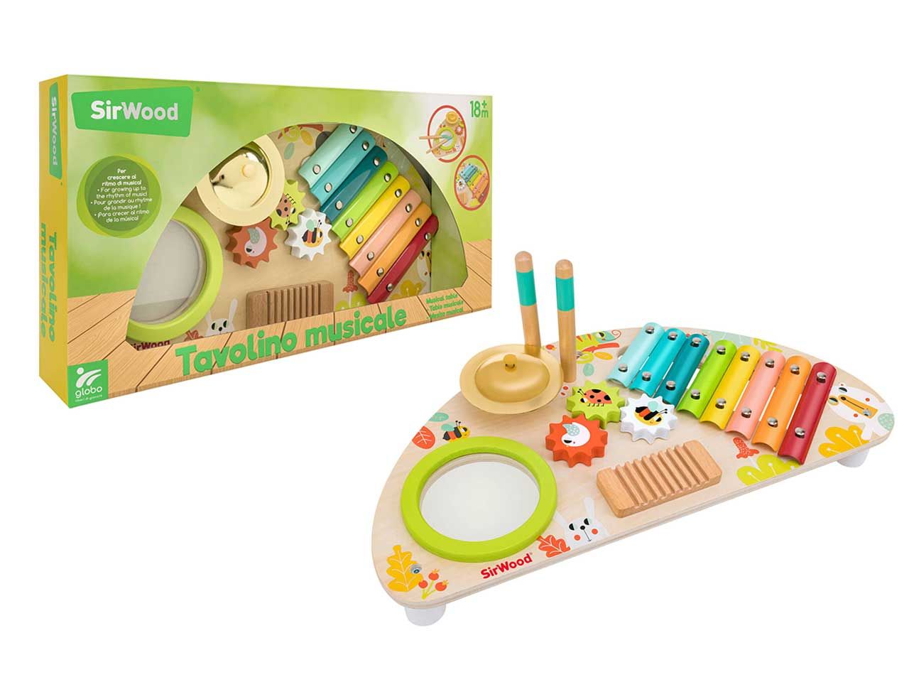 Gioco con base musicale in legno