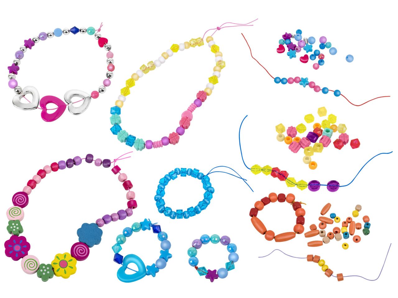 Sbelletti perline in plastica e legno in 3 assortimenti