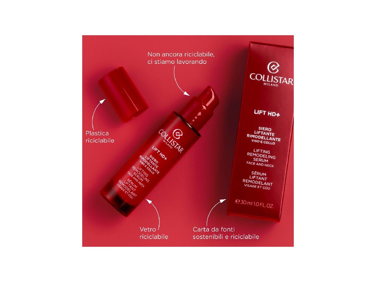 Collistar lift hd piu' siero liftante rimodellante viso e collo 30ml