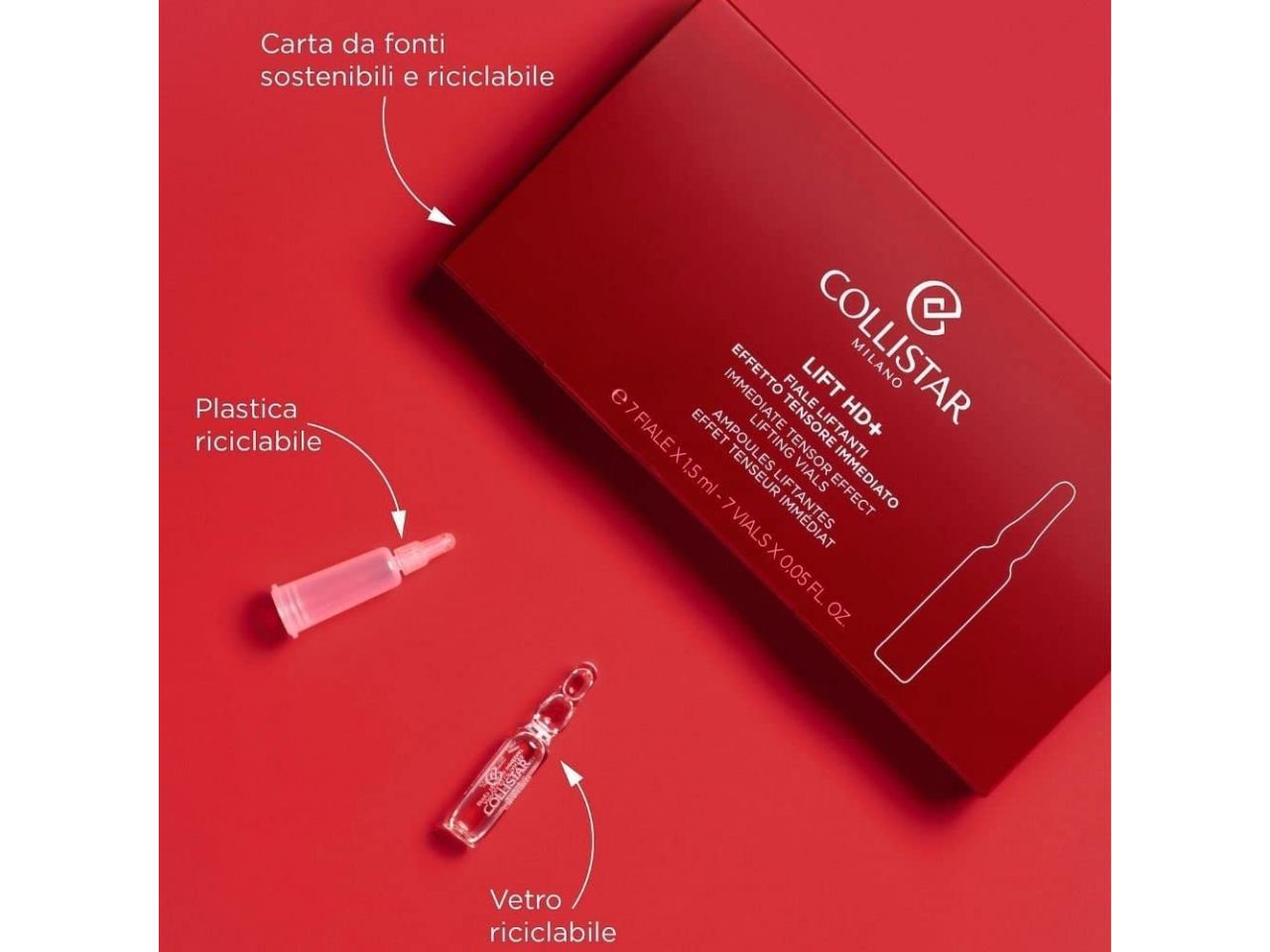 Collistar lift hd+ fiale liftanti effetto tensore immediato - la confezione contiene 7 fiale