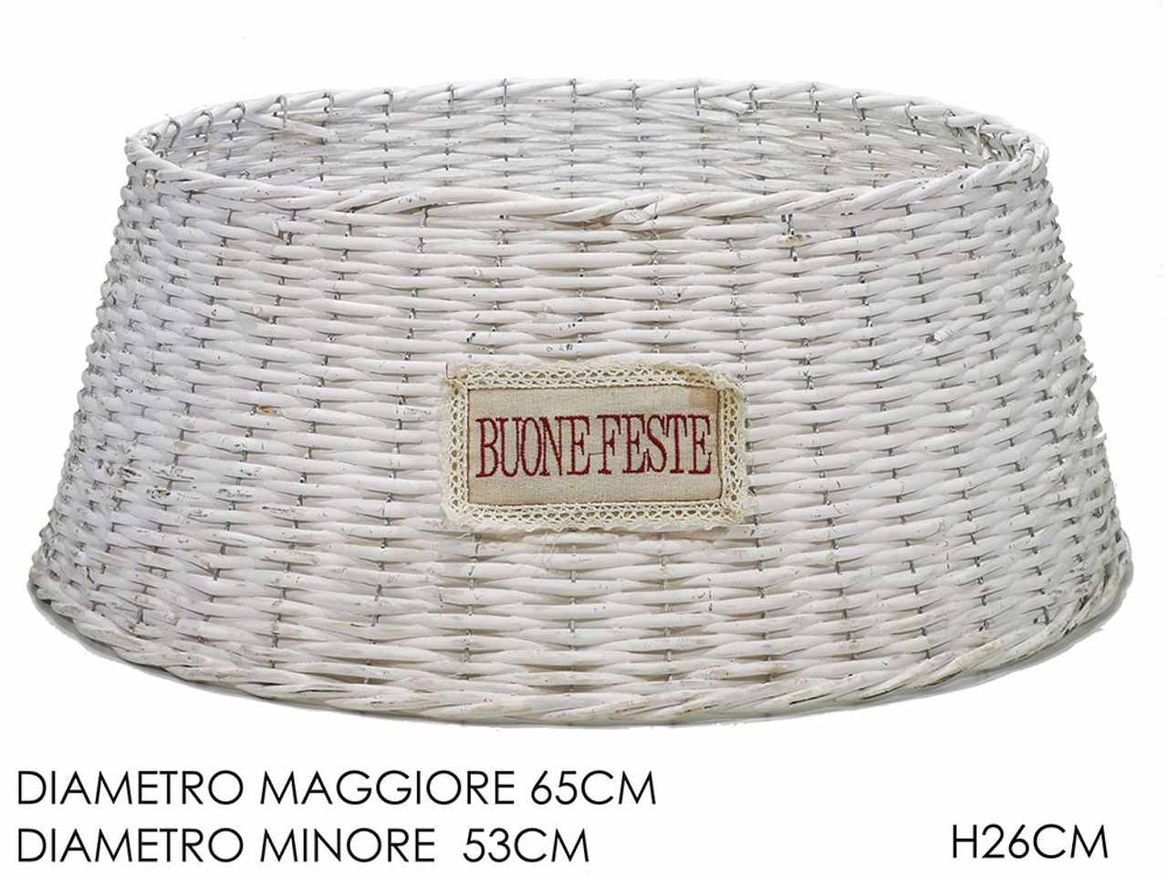 Cesto base albero d.53xh26cm bianco