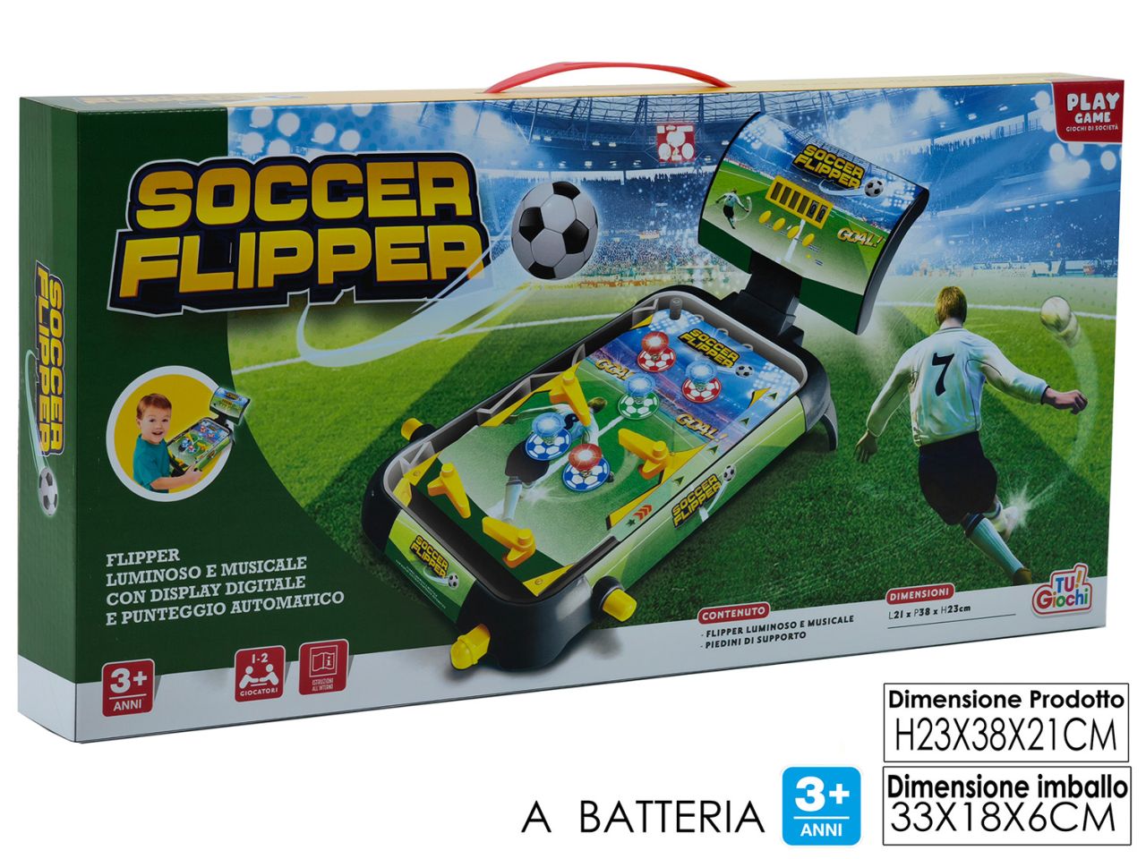 Soccer flipper a batteria h.23x38x21cm