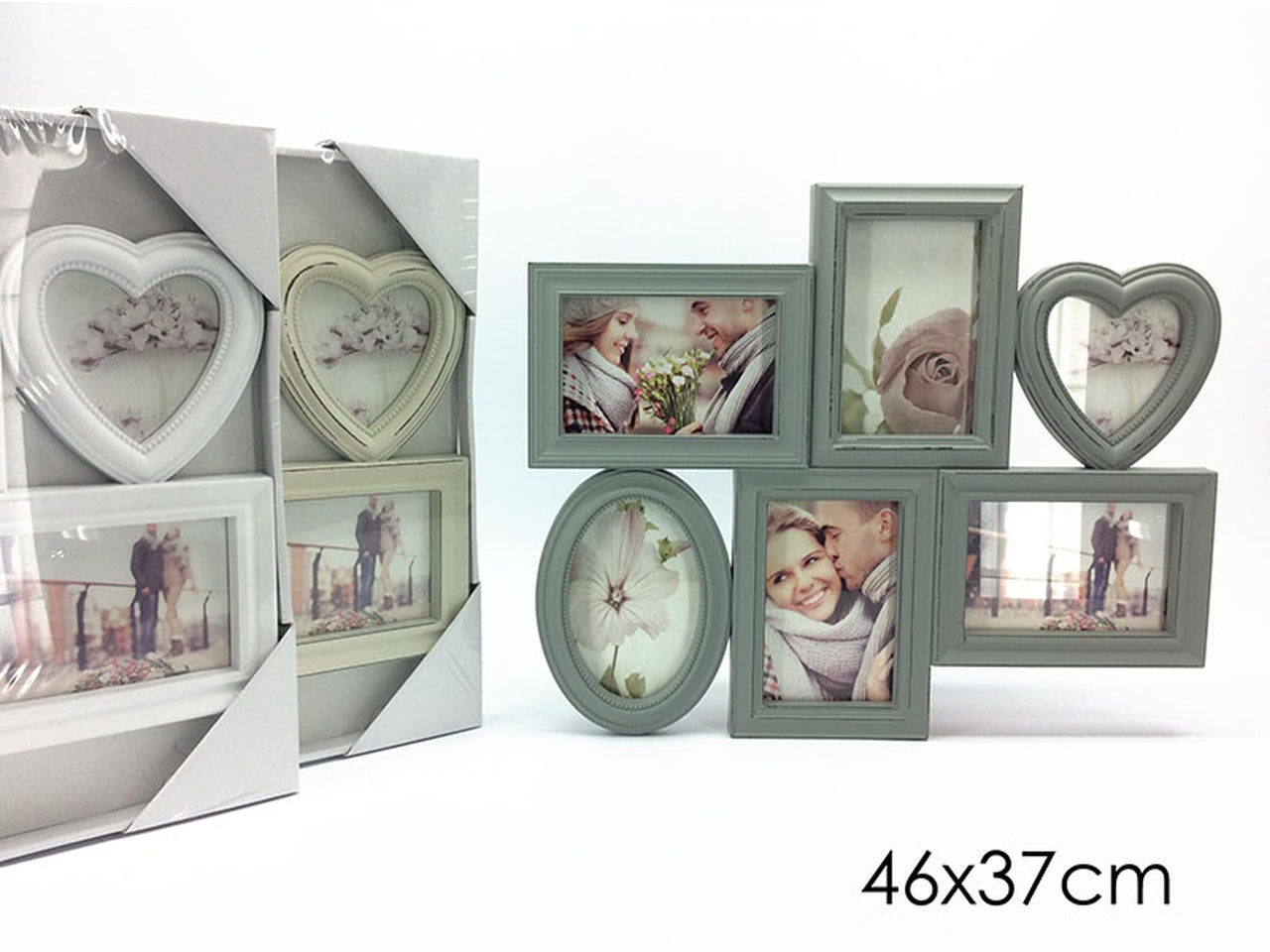 Portafoto con 6 posti 46x37cm disponibile in 3 colori