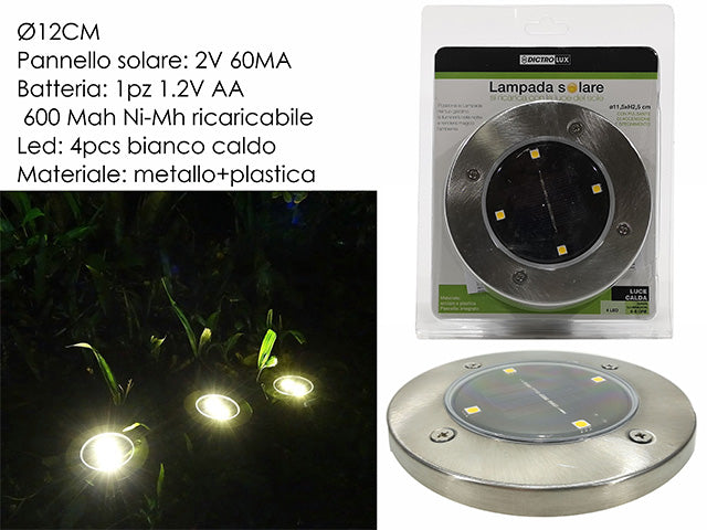 Lampada solare c/4 led bianco caldo 569540