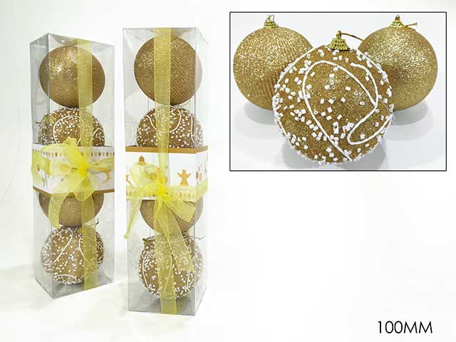 Sfera 100mm 4 pezzi oro glitt.498240