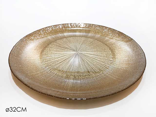 Piatto  oro glitter  diamentro 32cm oro glitter