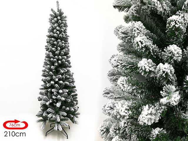 Albero di natale slim maiella 210cm 543 rami diametro 76cm $