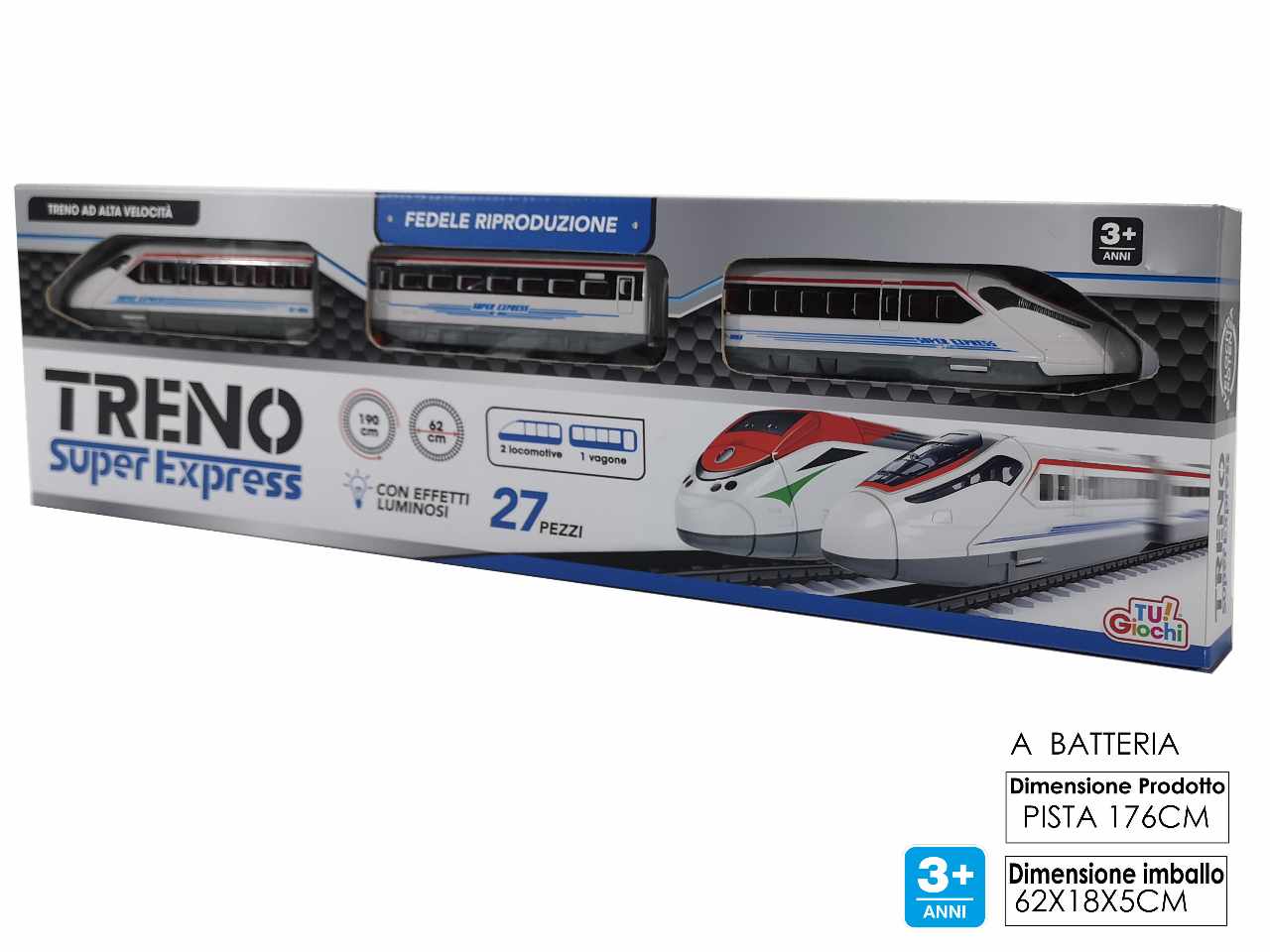 Pista treno super express 27 pezzi b/o luce 107023