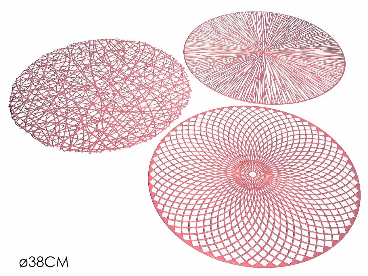 Tovaglietta natalizio d.38cm rosa antico 3 assortimenti