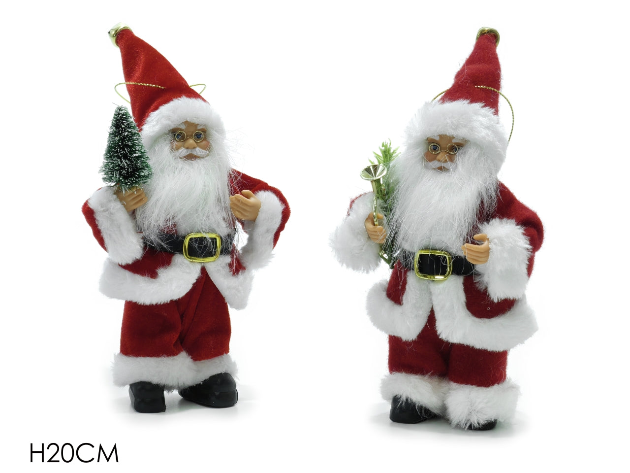 Babbo natale decorativo in plastica rosso e bianco 20 cm - Vestiamo Casa