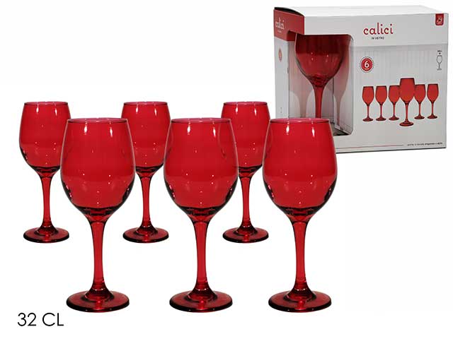 Calice 32cl 6 pezzi rosso 616712