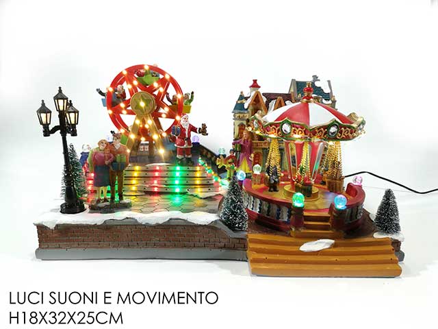 Giostrina natalizia lunapark natalizio con luci e suoni