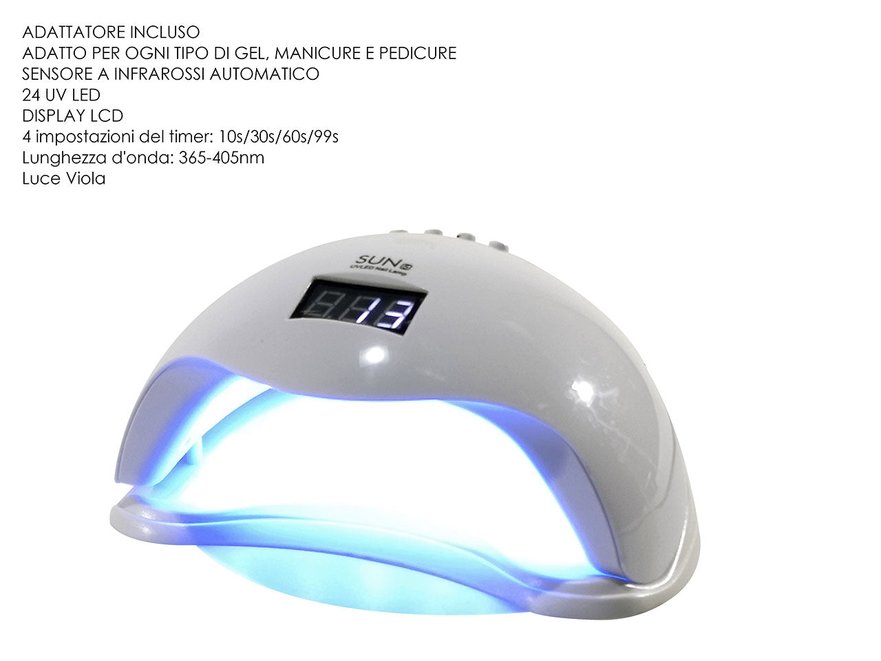 Lampada unghie 24led uv 45w 791002