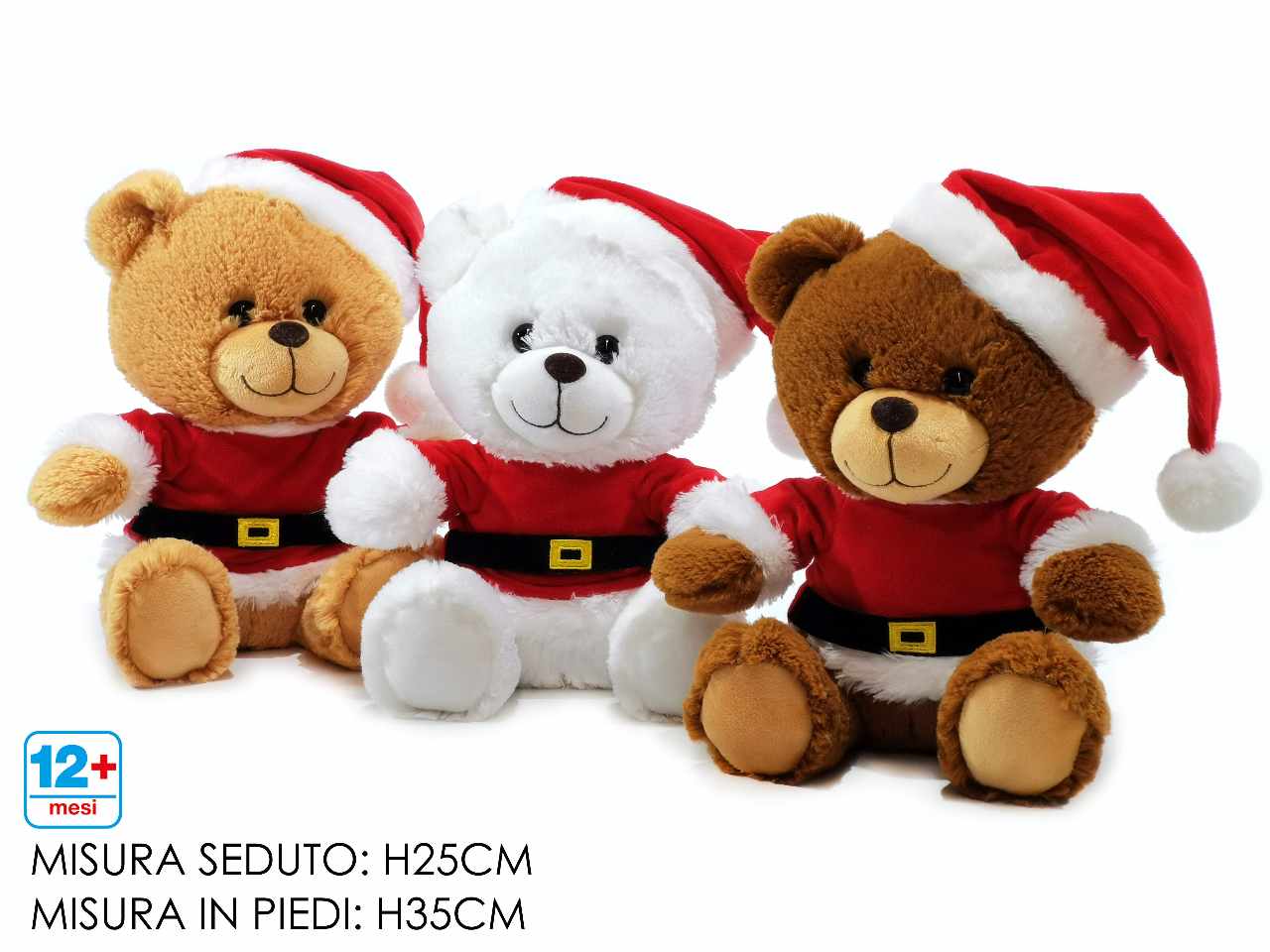 ORSO NATALIZIO H.25CM 3 ASSORTIMENTI