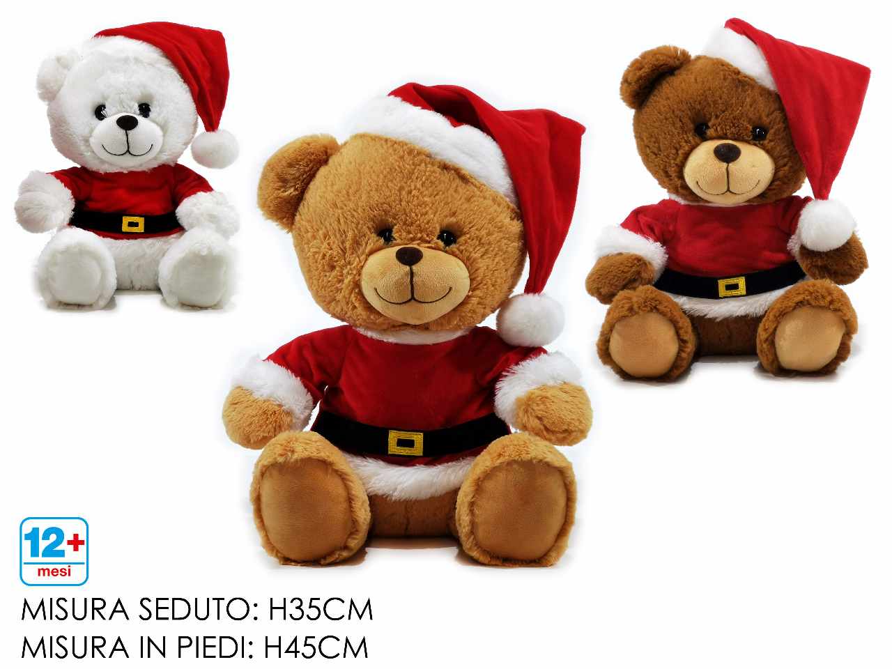 ORSO NATALIZIO H.35CM 3 ASSORTIMENTI