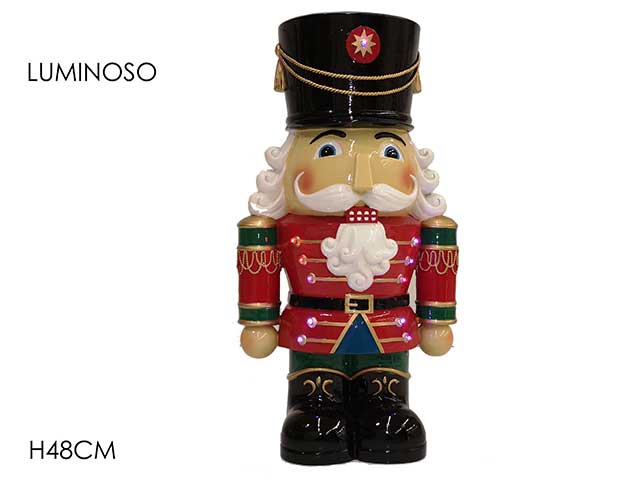 Schiaccianoci resina con luci 48cm 413721
