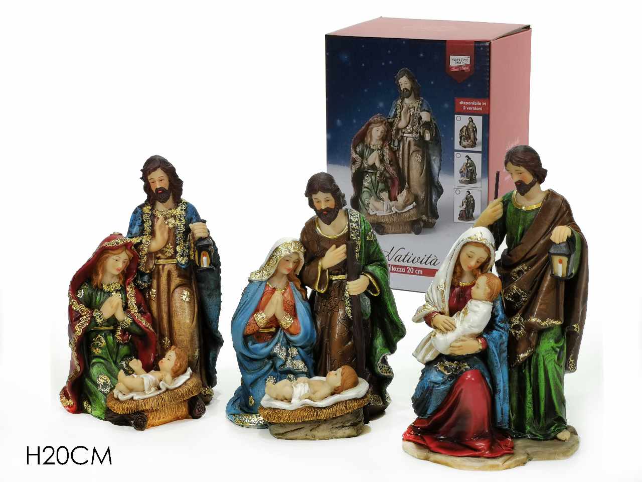 Set nativita' su base h.20cm 3 assortimenti