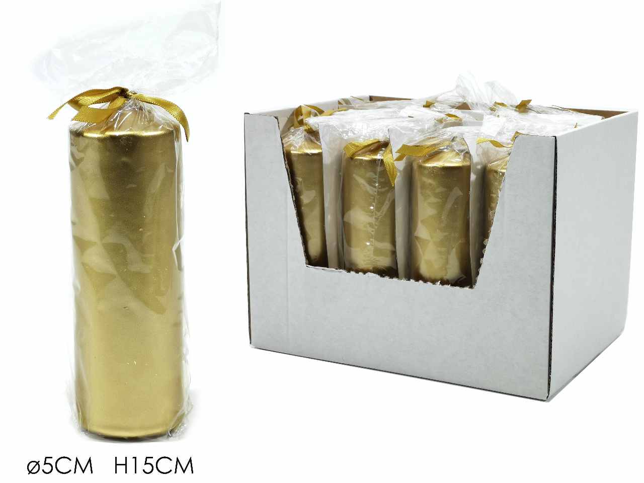 Moccolo diamentro 5xh15cm oro