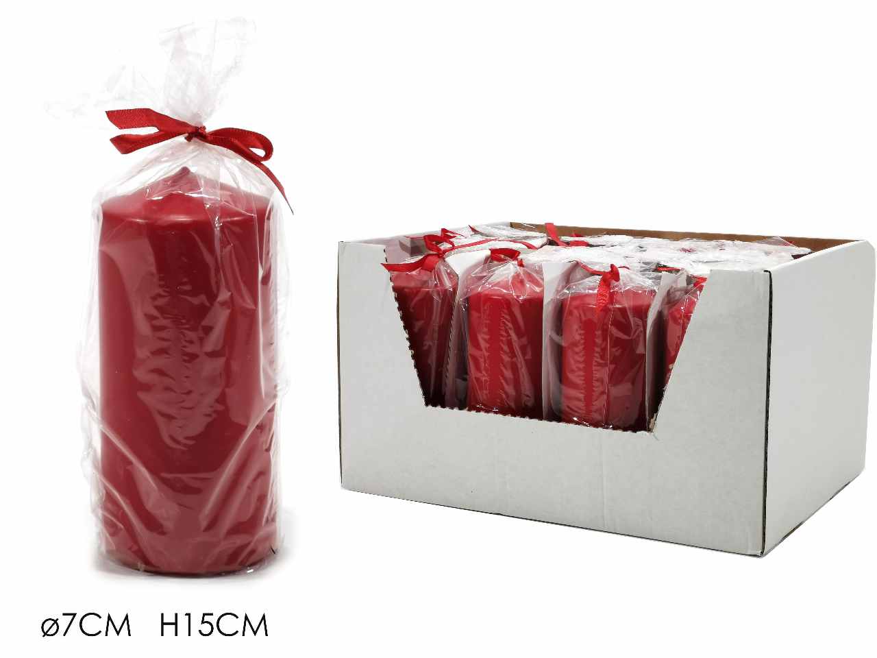 Moccolo 7xh15cm rosso