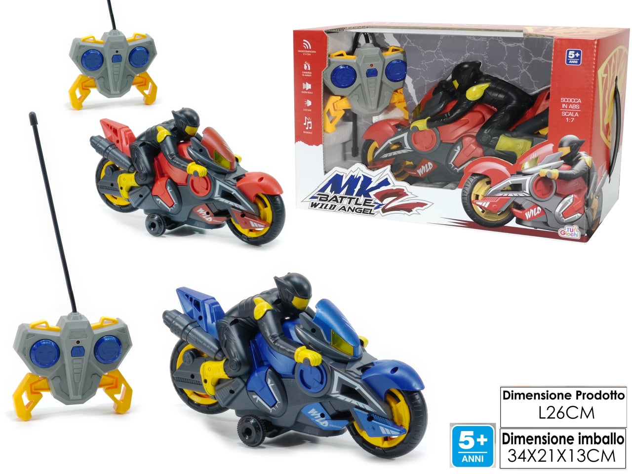 Moto battle angel radiocomandato con 2 funzioni - disponibile in 2 assortimenti