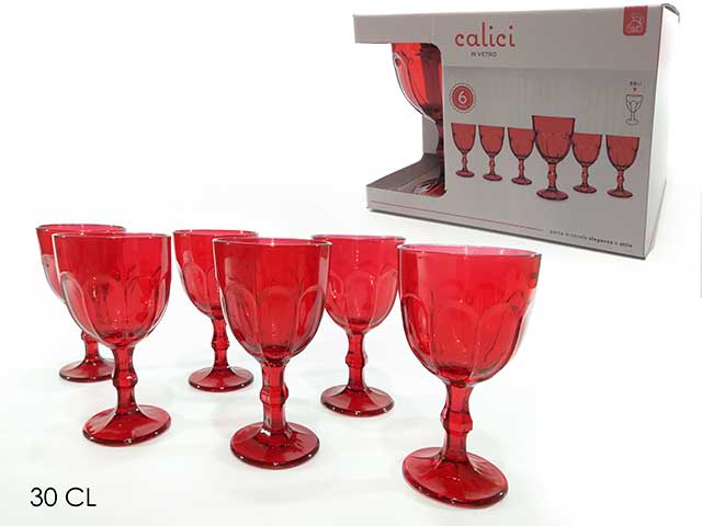 Calici rossi 30cl 6pz 616708