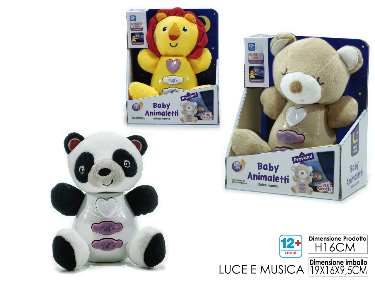 Baby animaletti dolce nanna disponibile in 3 assortimenti