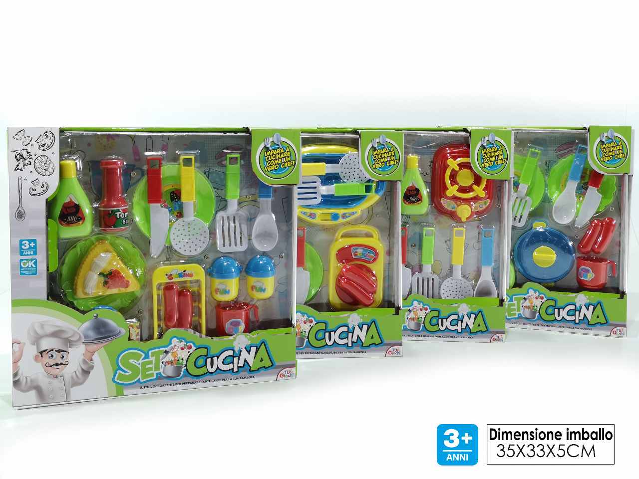Set cucina in 4 assortimenti