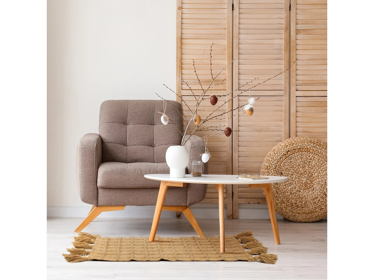 Tappeto bagno rettangolare boho in cotone quadrettato 4 colori 50x80 cm