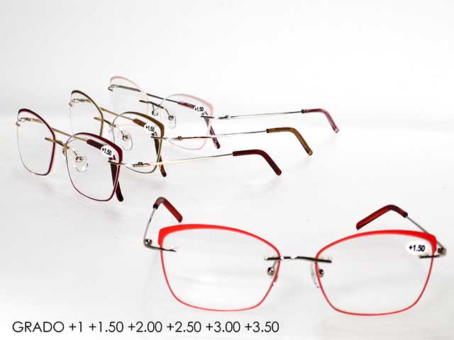 Occhiali da lettura premontati in metallo con astuccio incluso - diottrie: + 1.00 a + 3.50