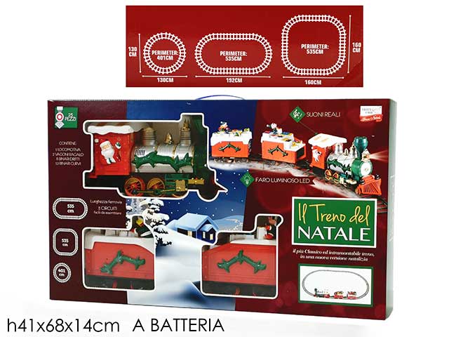 Treno natalizio b/o 22 pcs luci/suoni